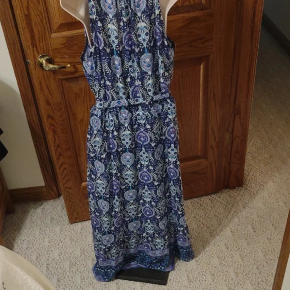 Talbots Blue and Purple Floral Maxi Dress - Picture 7 of 12